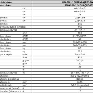 Šilumos siurblys Midea EXTREME HEAT 3.5kW/4.3KW