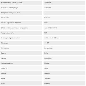 Rekuperatorius Blauberg ROTO EC DE250 S21, 310 m³/val su rotaciniu  šilumokaičiu