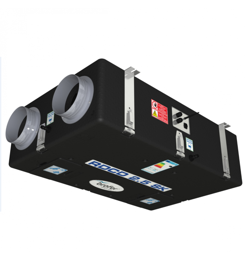 Rekuperatorius Brofer RDCD25SK 180 m³/val su plokšteliniu šilumokaičiu