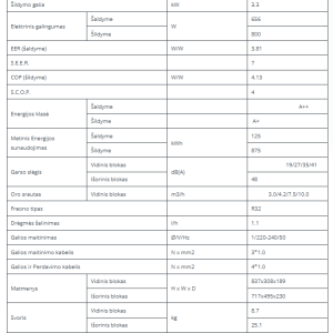 Oras oras šilumos siurblys LG Standart 2 2.5/3.2kW
