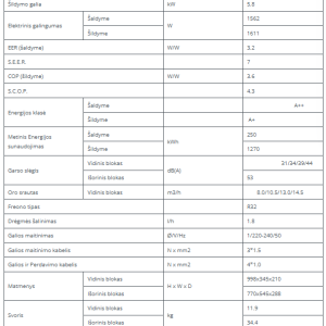 Oras oras šilumos siurblys LG Standart 2 5.0/5.8kW
