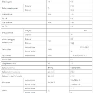 Oras oras šilumos siurblys LG Standart 2 6.6/7.5kW