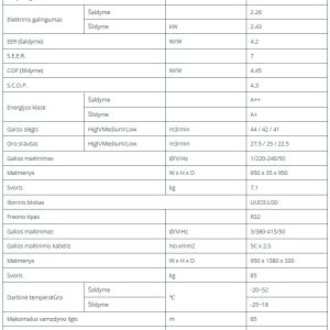 Kasetinis šilumos siurblys LG Standart-Inverter  9.5/10.8kW