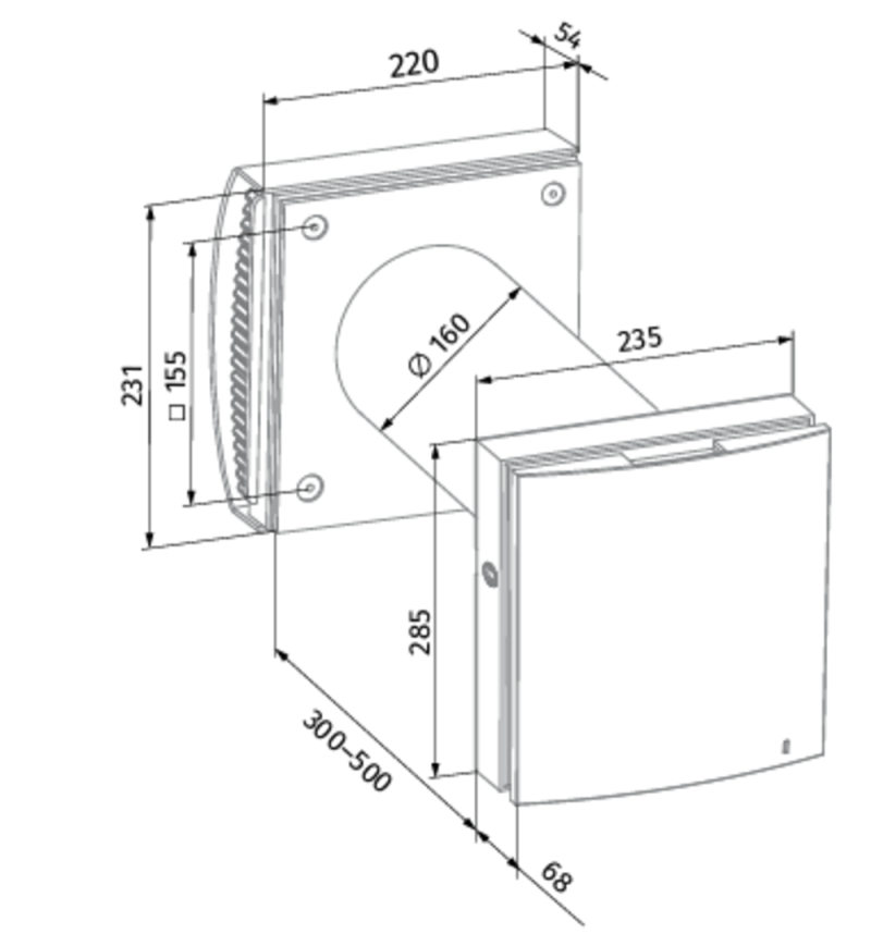 Mini rekuperatorius BLAUBERG VENTO Expert A50-1 PRO V.3 su valdymo pultu